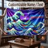 Octopus Sea Life Theme Throw Blanket Custom Name Text Personalized Blanket Soft Cozy Blanket for Home Sofa Bed