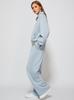 2025 Women's Oversized Half-Zip Sweatshirt and Wide-Leg Pants Set for Autumn/Winter