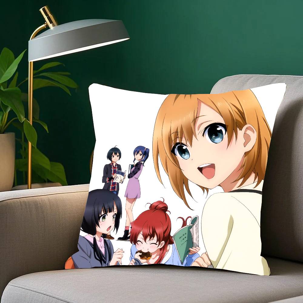 Anime S-SHIROBAKO Pillow Case Home Decor Throw For Sofa Bed Car Room Decor Gift Idea