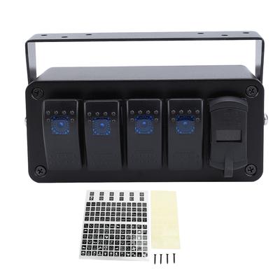 4-polohový kolébkový spínačový panel s PD Type C QC3.0 USB nabíječkou Vodotěsný Univerzální Vhodný pro Auto Nákladní auto