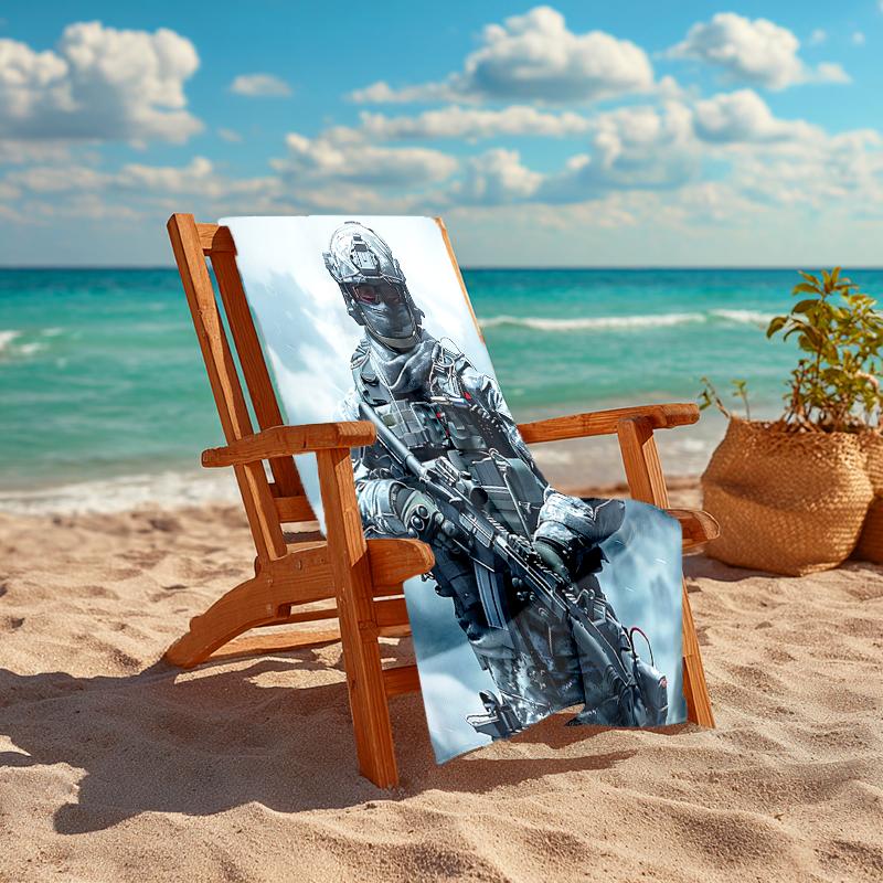 1Pc Future Soldier Armor Beach Towel Quick Dry Multiuse For Beach Pool Gym Yoga Home Travel Christmas Halloween Xmas Gift G1146