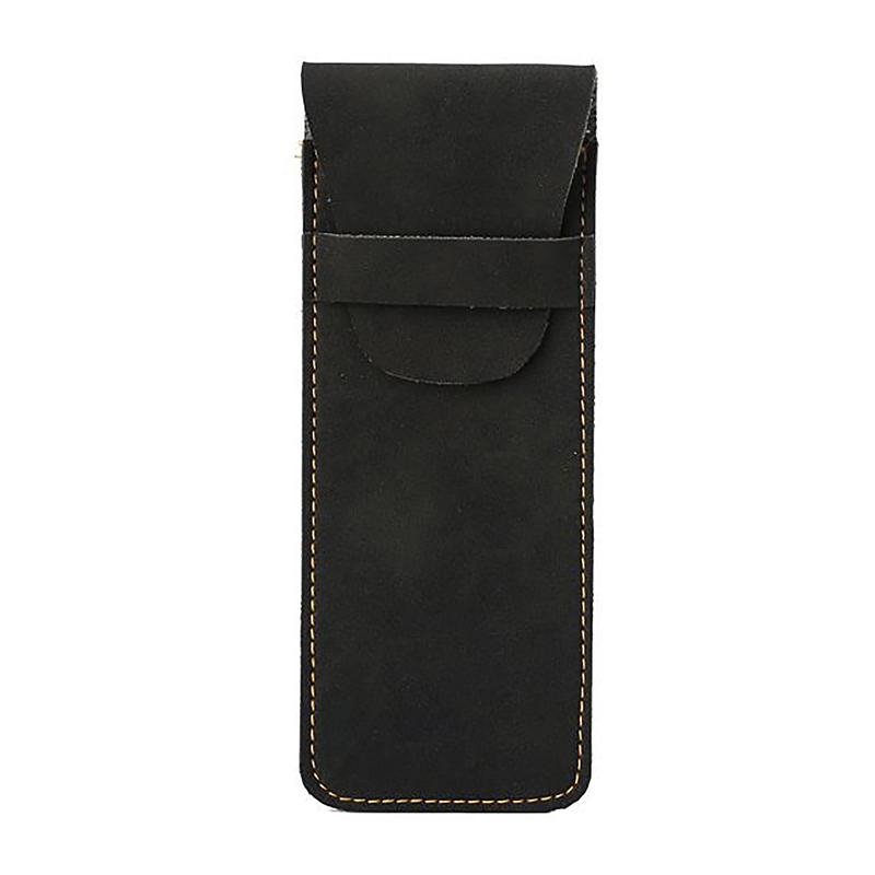 

Винтажный кожаный пенал портативный карманный чехол для ручек мини-сумка для хранения канцелярских принадлежностей для деловых поездок студентов офисные принадлежности чёрный