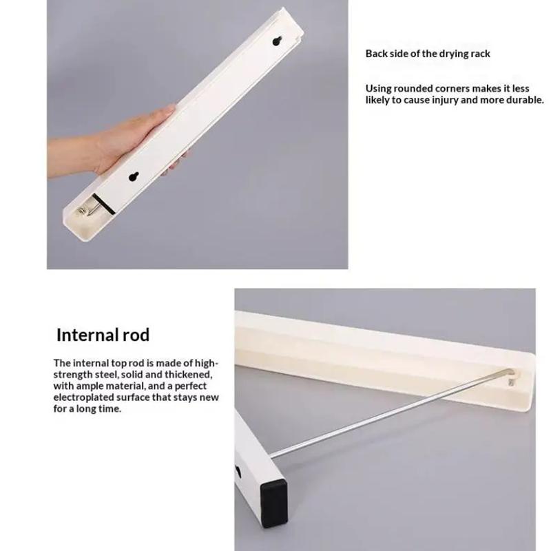 

1pc No-drill Folding Telescopic Concealed Clothes Rack For Balconies Invisible Clothes Drying Rack A&a