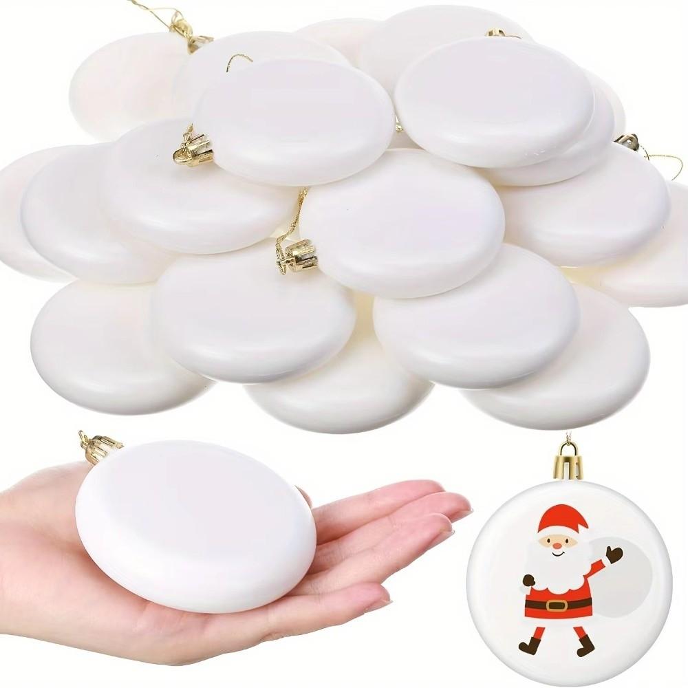 5/12PCS DIY Christmas Blank White Ball Ornaments 8cm Desktop Decorative Tree Christmas Gifts