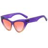New European and American retro triangular cat eye sunglasses niche trendy cool and thin seaside vacation UV-proof sunglasses