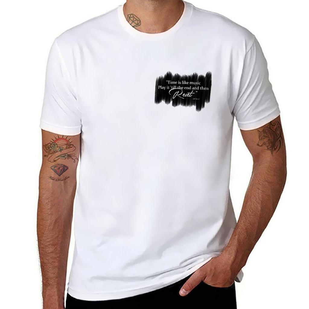 Link Click quote Time is like music long version T-Shirt Casual Breathable Short Sleeve Top