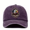 Adjustable Retro with American Flag  Eagle Print  Breathable Washable Hat Suitable for Casual Casual Attire Hand Washable