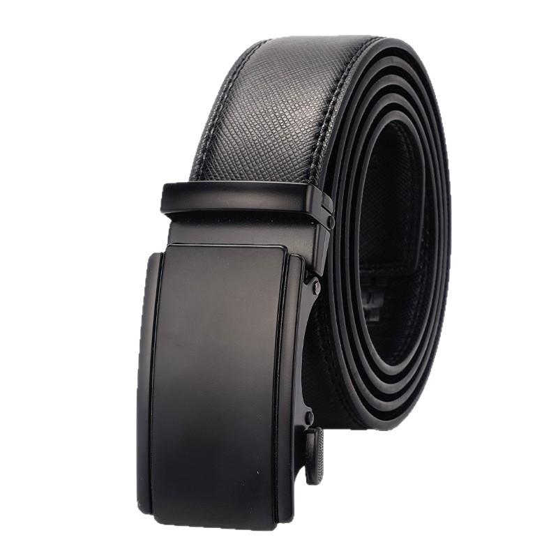 Leather Men'S Automatic Buckle Cowhide Belt Alloy Buckle Business Casual Belt Middle-Aged And Youth Belt New