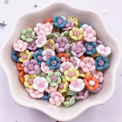 50 Stück Harz 10mm Bunte 3D Keramikblume Flatback Nagel Edelsteine Steine Scrapbook Hochzeit DIY Applikation Dekor Bastelbedarf MIT