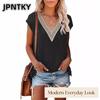 JPNTKY Women's Fashion Casual V-Neck Short Sleeve Blouses & Shirts