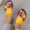 Mix Color Flat Sandals Women 2026 Summer Pu Leather Clip Toe Outdoor Slippers Woman Plus Size 43 Non Slip Beach Slide Flip Flops