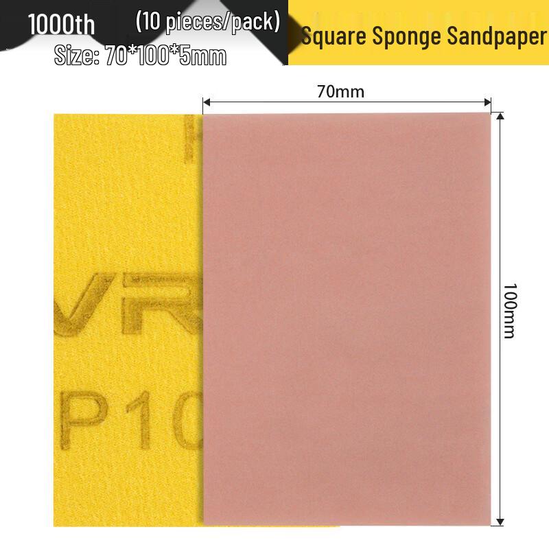 VRK Square Flocked Sponge Sanding Pad желтый