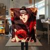 Itachi Uchiha Pattern Flannel Blanket, High Quality Comfortable for All Seasons, Home Decor, Warmth and Comfort, Perfect for Gifts.