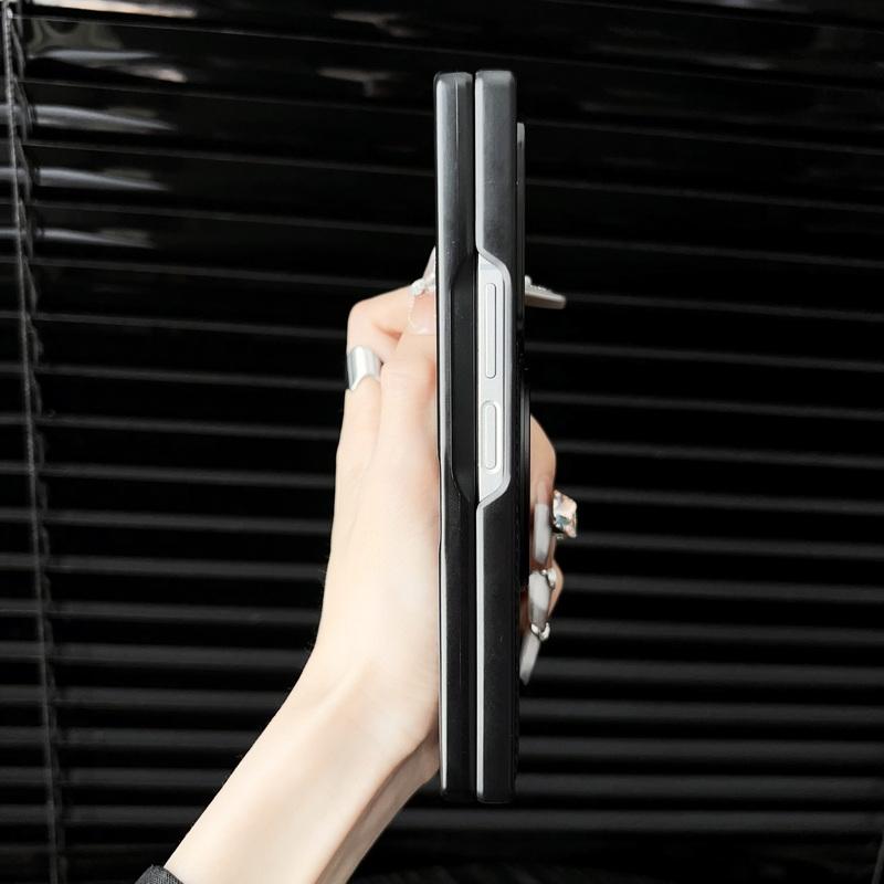 Luxury Leather Magnetic Bracket Phone Cover For Samsung Galaxy Z Fold6 Fold5 Fold4 Fold3 Shockproof Wireless Charge 3pcs Folding Case