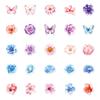 New 50 Colorful Flowers Butterfly Mixed and Fresh Stickers Girls' Heart No Repeat Hand Account Decoration Stickers
