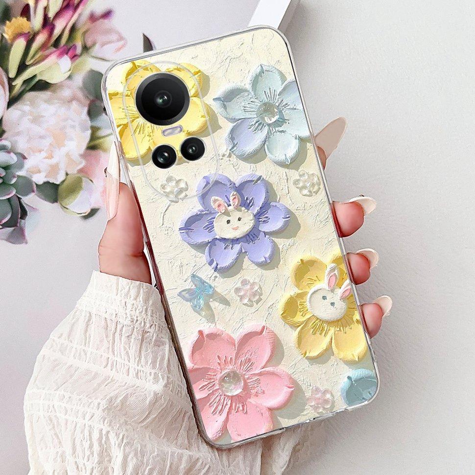 For OPPO Reno10 5G Case CPH2531 Luxury Cat Cartoon Cover Clear Silicone Soft TPU Phone Case For OPPO Reno 10 Reno10 Back Covers