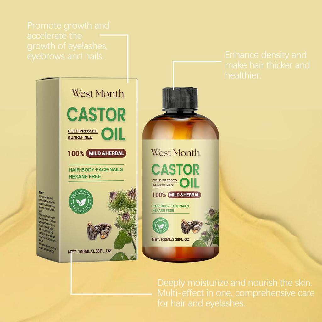 Hair Care Castor Oil Nourishing Long-Lasting Hyrdation Promote Nails Growth Eyebrow Thickener Moisturizing Multi-effect Care Oil