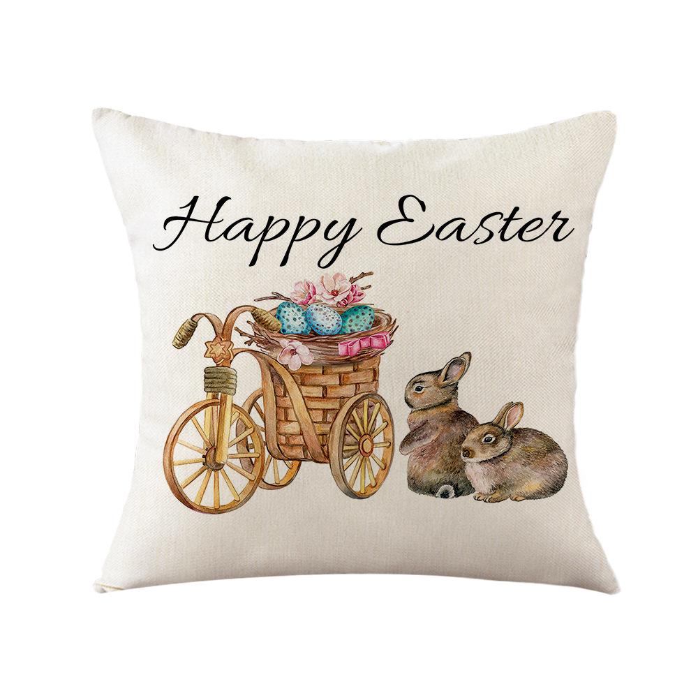 Easter Pillowcase Simple Car Rabbit Print Cushion Home Pillowcase