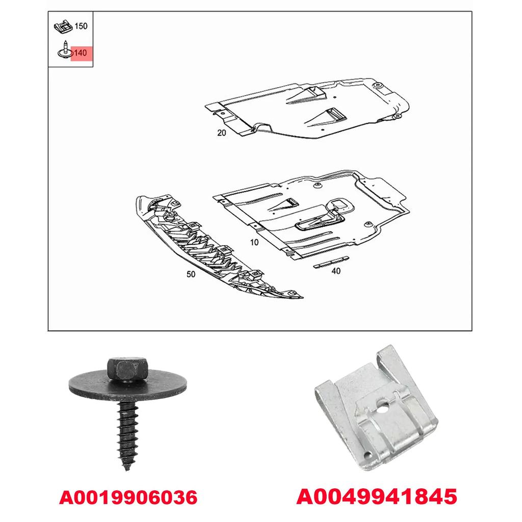 24Pcs Car Engine Undertray Fixing Clips Screws Under Cover Rivet Fasteners For Mercedes G S E C Class W203 W204 SL GL GLC