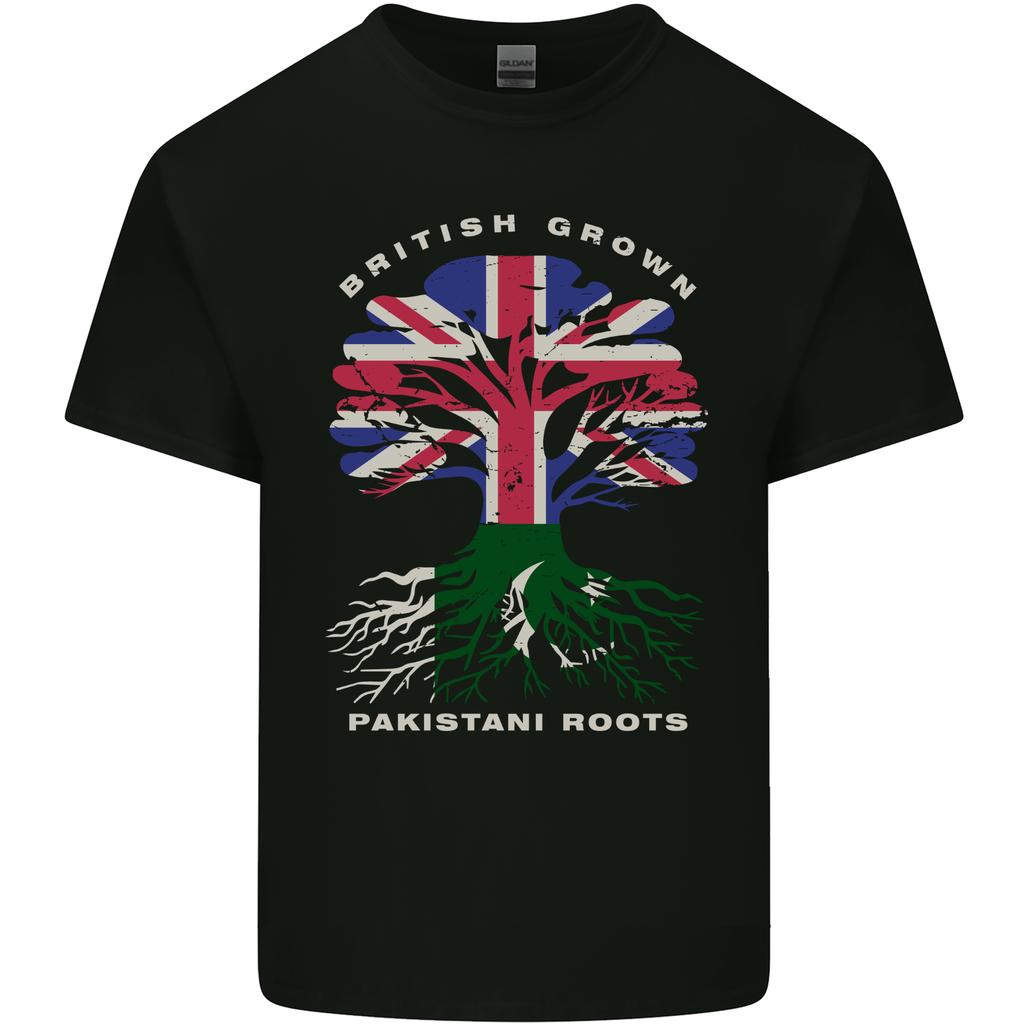 British Grown Pakistan Roots Flag Unisexs Light Cotton TShirt