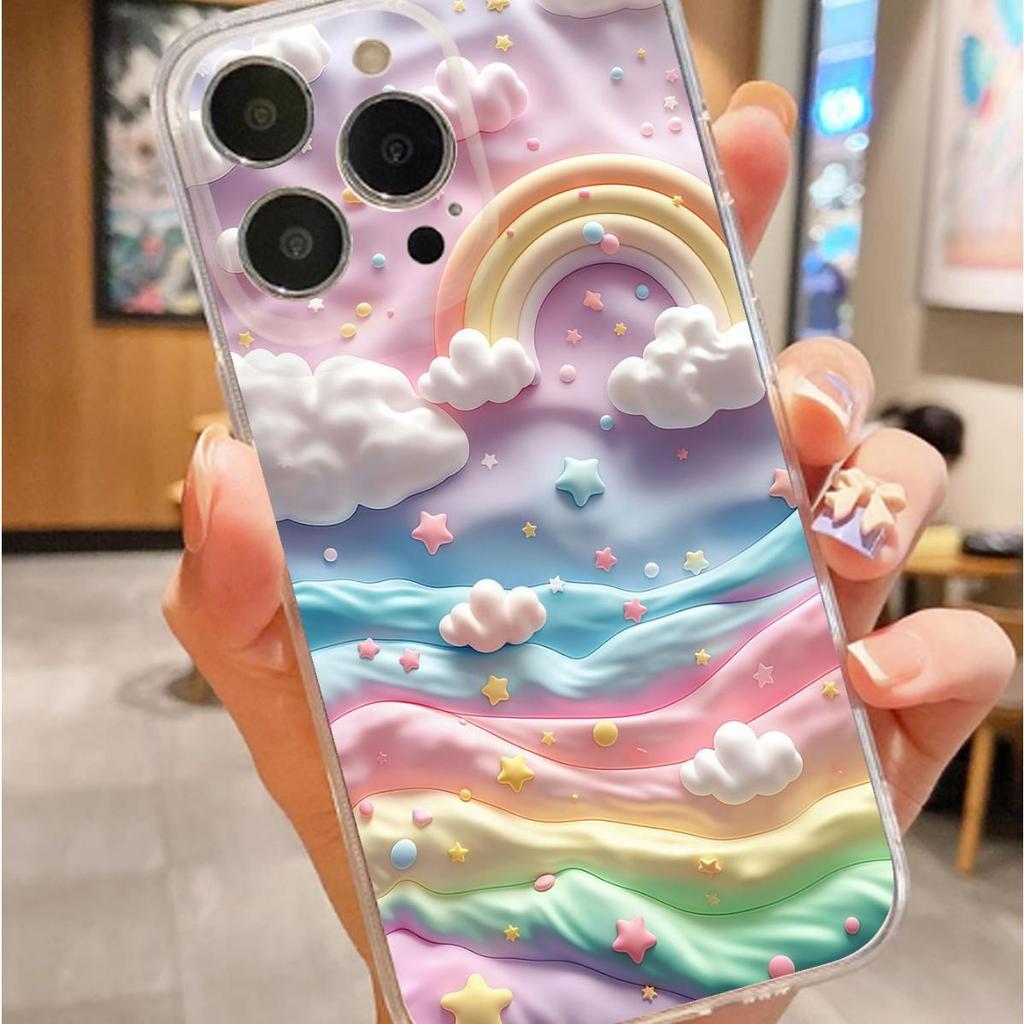Rainbow Bridge Anti-Drop Clear Case for iPhone 14/15/16/17 Pro Max Series