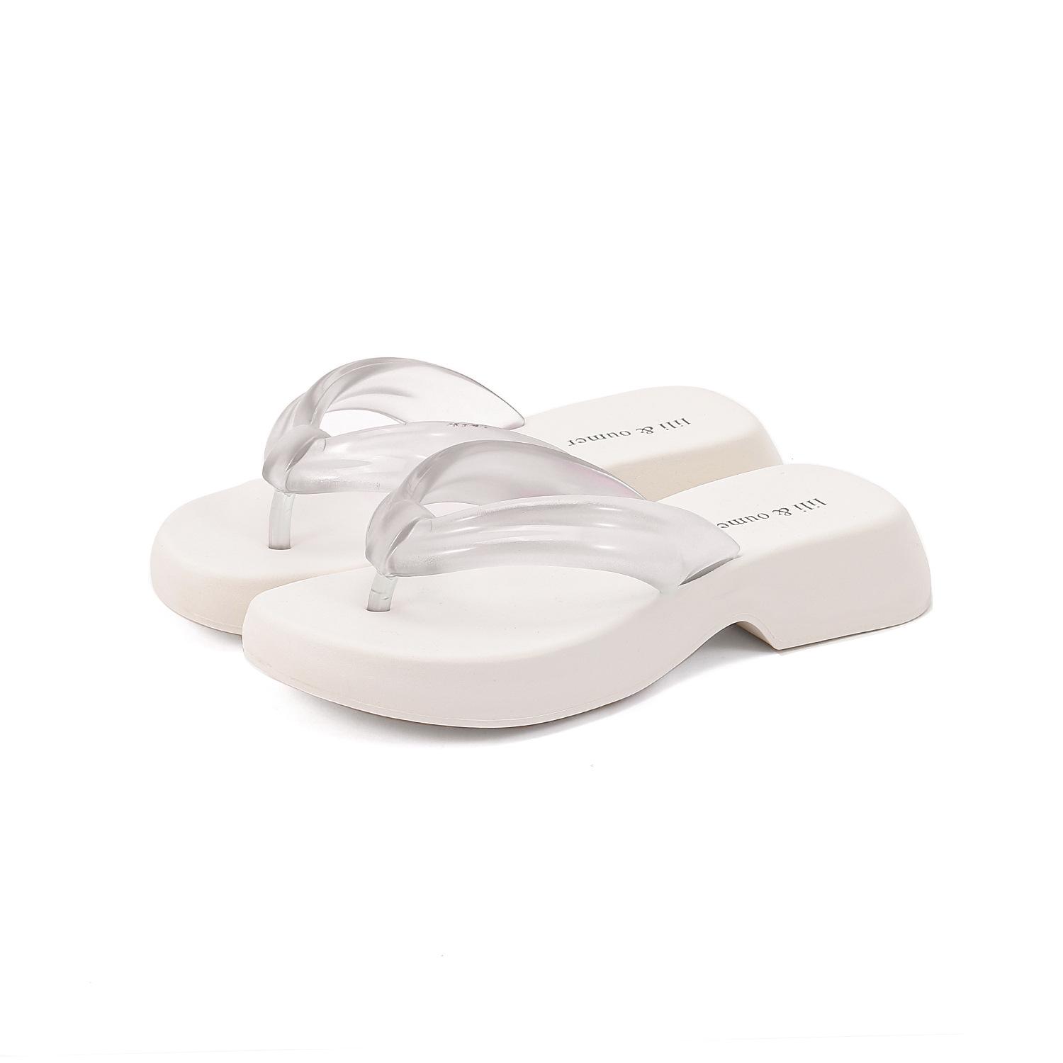 Black EVA Thick-Soled Japanese Style Summer Flip-Flops for Women 39 белый