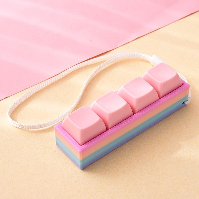 Portable Stress Relief Toy with Button Lanyard Anti-Anxiety Fidget Toy for Adults Kids Office Travel Pressure Alleviation