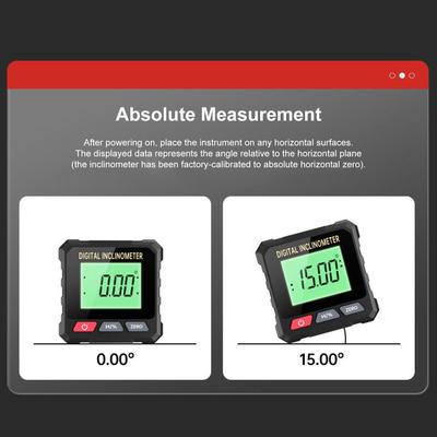 Angle Finder 4-Side Magnetic Level Box With Backlight Angle Measurement Tool For Woodworking Golf Home Renovation Door