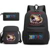 One Piece Luffy Anime Print Student Backpack Set 3 In 1 School Bag for Boys Girls with Pencil Case Tote Shoulder Bag