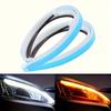 2pcs Automotive LED Decorative Light Strip Start Scan Atmosphere Light Car Grille Mesh Flow Light with Dual Color Environment Light