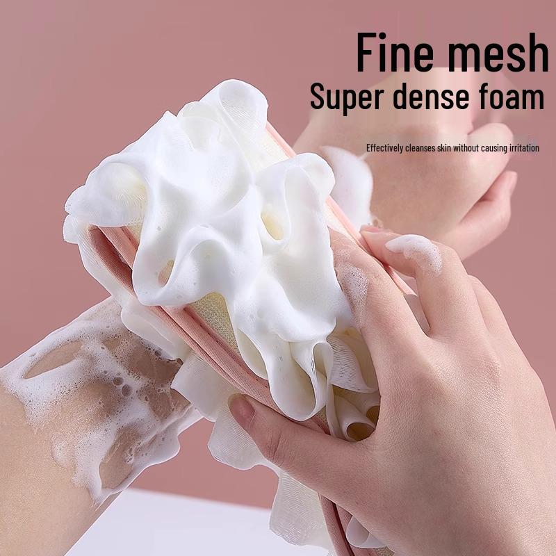 Exfoliating Bath Towel: Powerful Mud-Removing Back Scrubber - Long Brush Strip for Solo Use