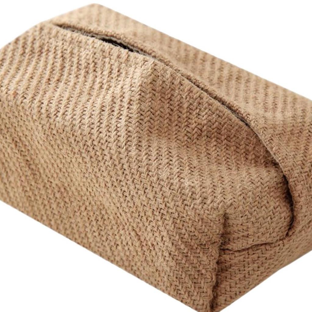 Muji-Style Japanese Cotton Linen Tissue Box with Creative Concave Design
