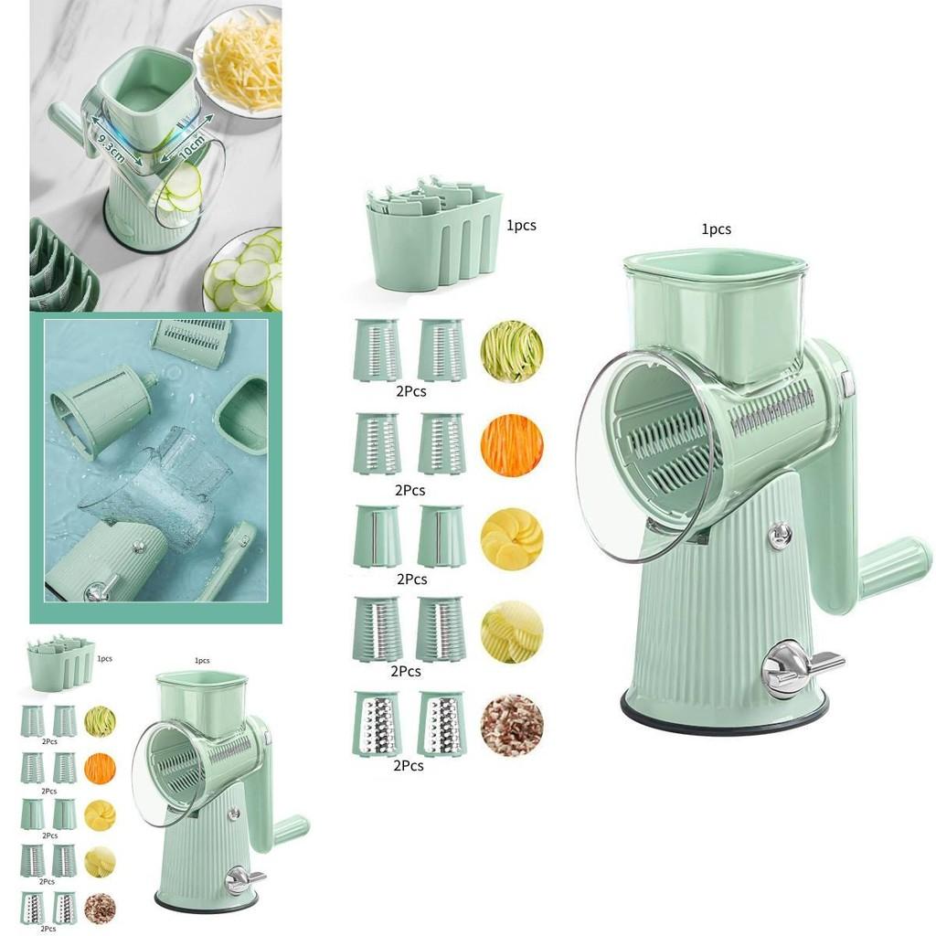 Innovative Green Drum Style Multi-functional Vegetable Cutter Slicer And Grinder For Home