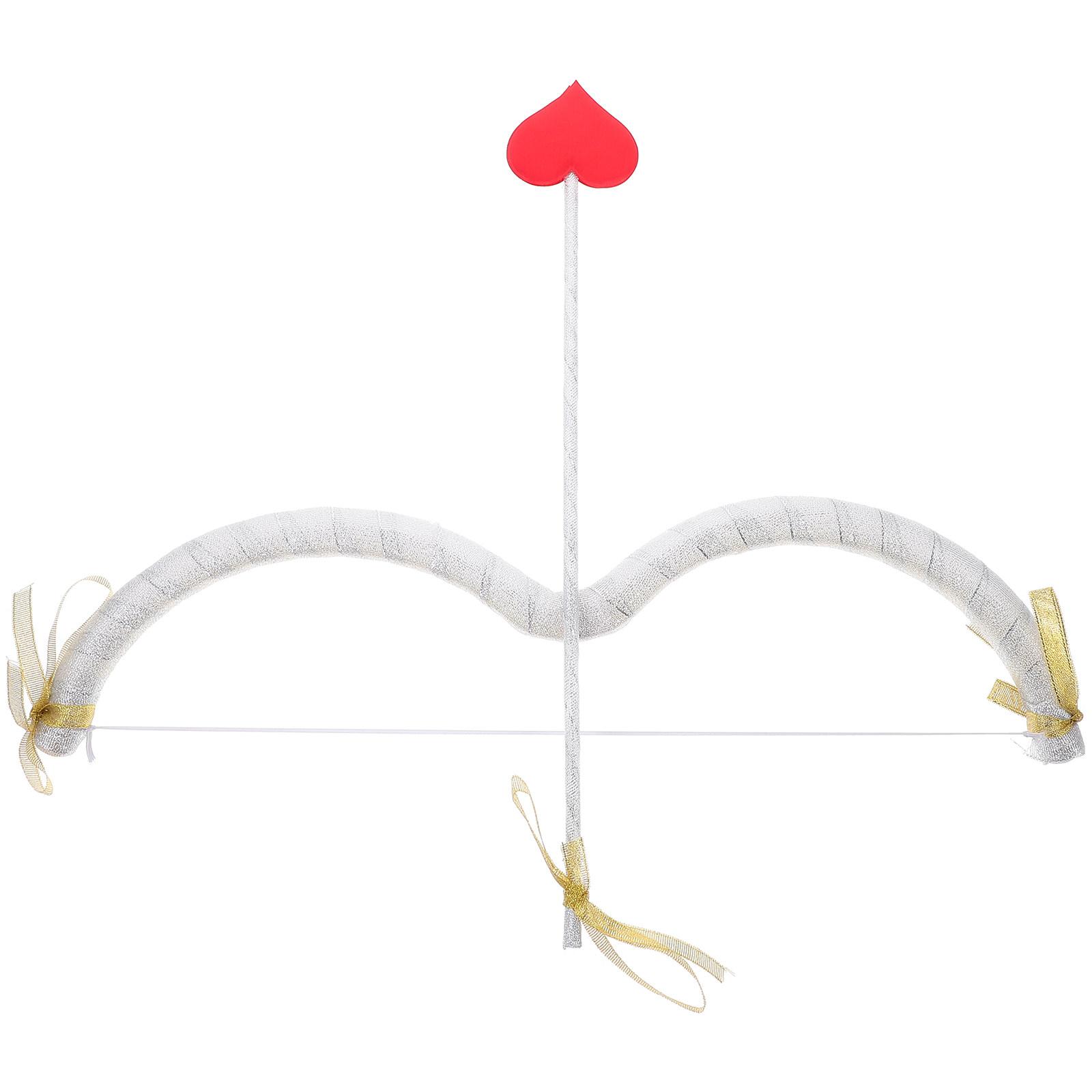 1Pc Silver Pink Foam Arrow Bow Cupid Bow Arrow Prop For Party Supplies Romantic Photo Prop Cosplay Accessories Costume