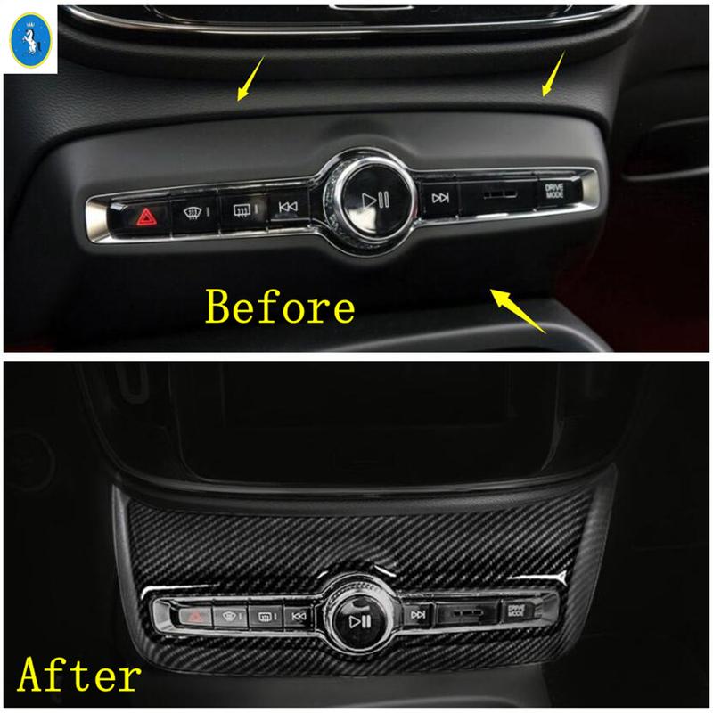 ABS Auto Accessories Central Control Audio Adjust Knob Air Conditioner AC Switch Button Cover Trim For Volvo XC40 2018 - 2025