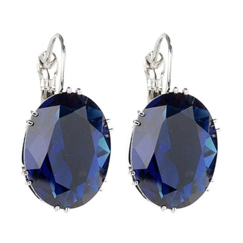 Sparkling Oval Zirconia Huggie Earrings with Cubic Design for Party Fashion