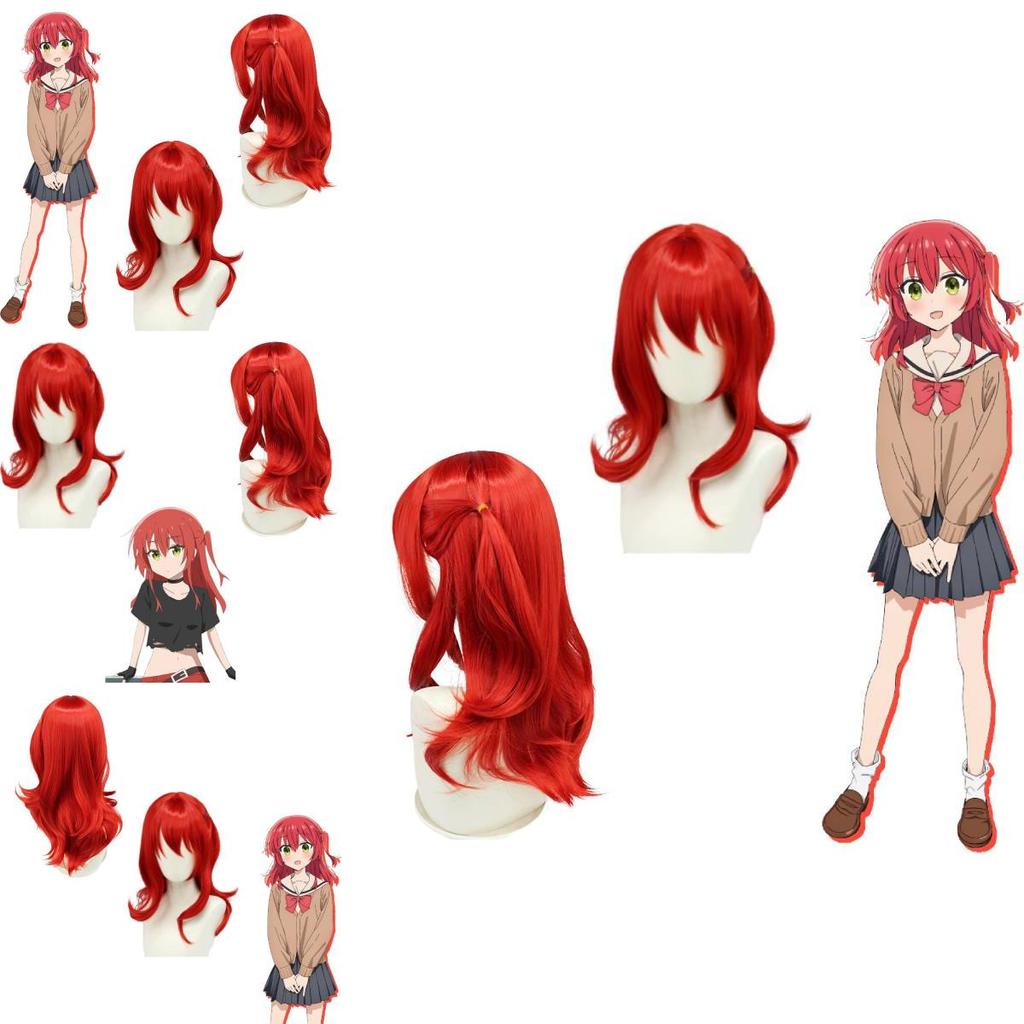 Bocchi, der Stein! Kita Ikuyo Rote Cosplay-Perücke für jeden Hautton