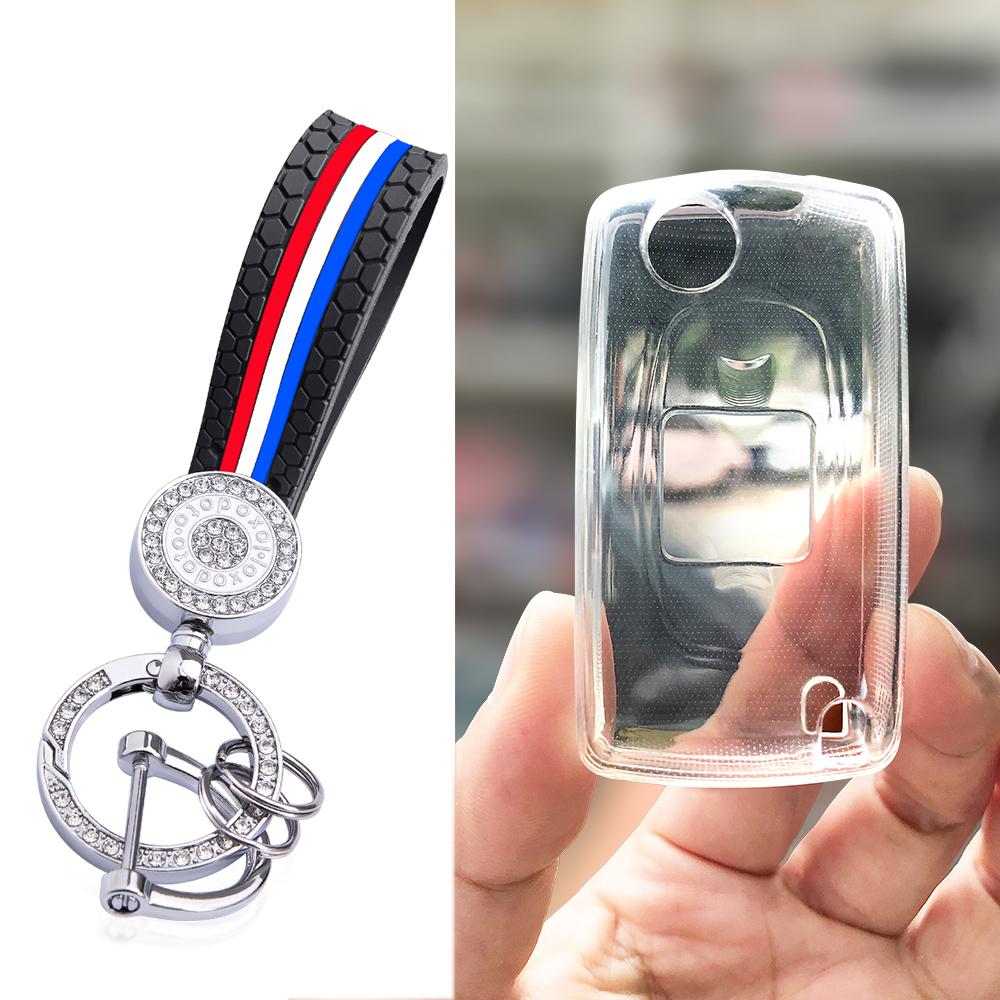 TPU Folding Key Case Cover Car Keychain Shell For Peugeot 206 207 208 307 308 408 407 3008 5008 4007 For Citroen C2 C5 C3 C4 C8