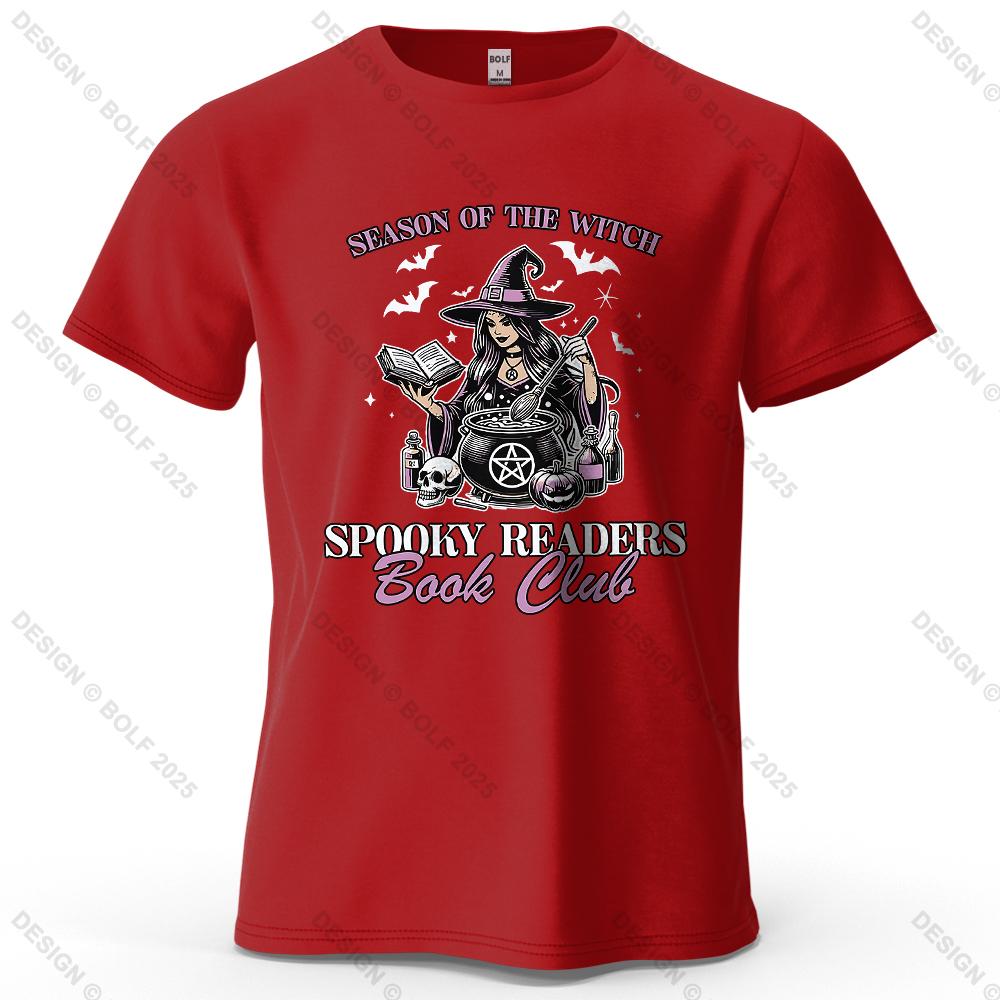 Witchy Book Club Printed Men's T-Shirt 100% Cotton Oversized Mysterious Unique Graphic Tees for Women Tops Tees Reading