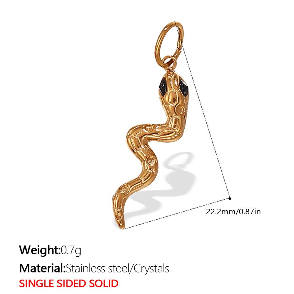 Hot Sale Round Pendant Stainless Steel Plated 18K Gold Snake Crystal Design Necklace Bracelet Accessories