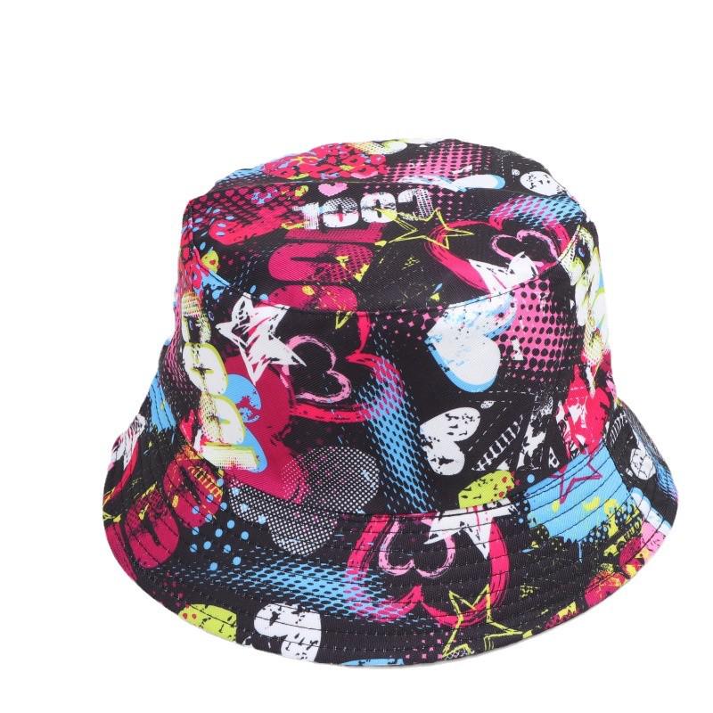 Retro Cartoon Double-Sided Bucket Hat, 80s/90s Style, Versatile Sun Protection for Outdoor Wear