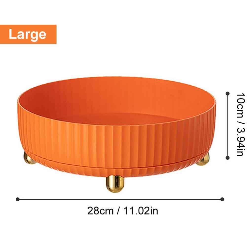 360 Rotating Tray Kitchen Storage Containers for Spice Jar Snack Food Tray Bathroom Storage Box Non Slip Cosmetics Organizer