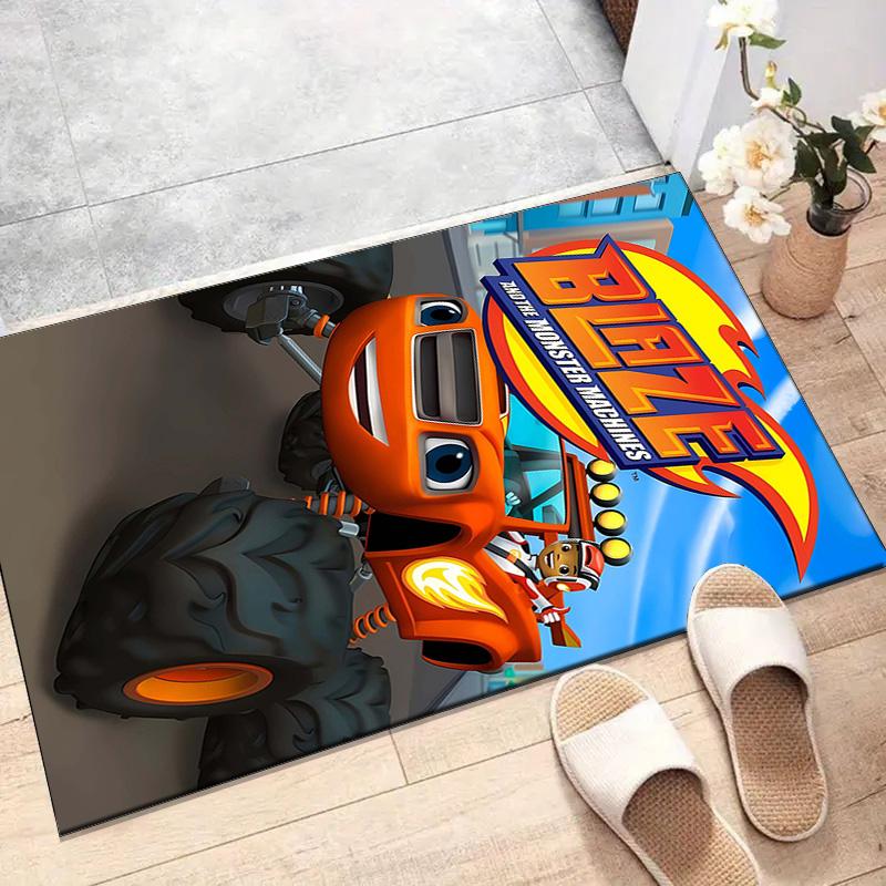 1 pezzo Blaze e le Macchine Mostro (2) Tappeto Tappeto Stampato per Camera da Letto Soggiorno Decorazioni per la Casa Tappeti Tappetino Tappetino Antiscivolo Tappeto per Comodino