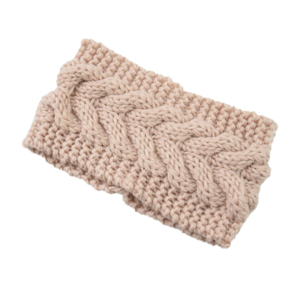 European American Handmade Elastic Yarn Women's Headband Autumn Winter Warm Hair Accessories Ear Protection Twist Knitted Design