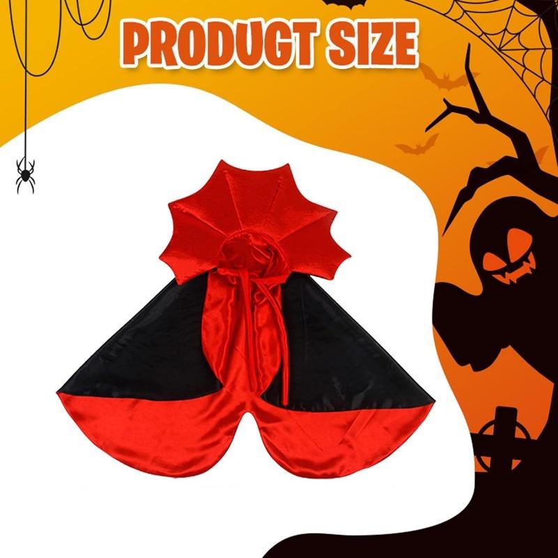 1pcs Halloween Pet Vampire Cape Stand Collar Cat Dog Cloak Witch Costume Party Lightweight Polyester Cloak Photo Props