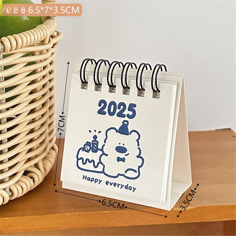 Niedlicher Mini-Schreibtischkalender mit Cartoon-Motiv, für Büro und Schreibtisch, kleine Dekoration, kompakt und tragbar