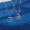 Simple Delicate Elegant Fashion Dream Star Sun Moon Moonstone Necklace Female Collar Chain Wedding Party Pendant NecklaceZircon