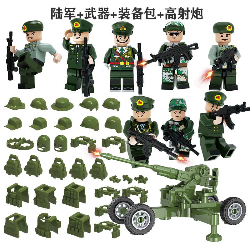 Sea, Land And Air Military Police Building Block Dolls Chinese Modern Military Assembly Boys Educational Toys