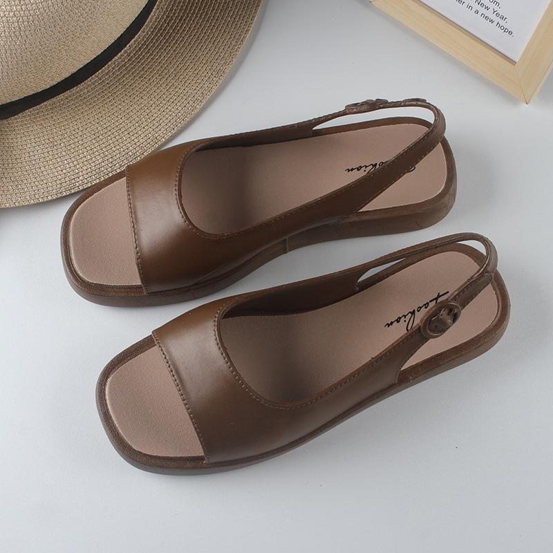 Yuzhihao Women's Fashion Square Toe Open-Toe Sandals with Back Strap