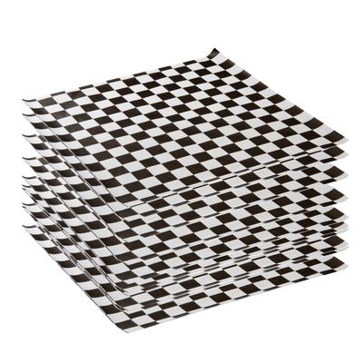Papier Huilé de Cuisson 500 Feuilles Résistant à la Graisse à Carreaux Noirs et Blancs Papier Ciré Emballage Papiers Alimentaires Imprimés Jetables Set
